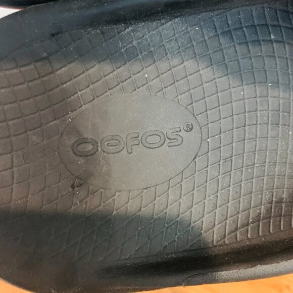 OOFOS OOriginal Sandals Navy Blue Mens 11 Womens 13 Thong Flip Flop - Picture 2 of 16